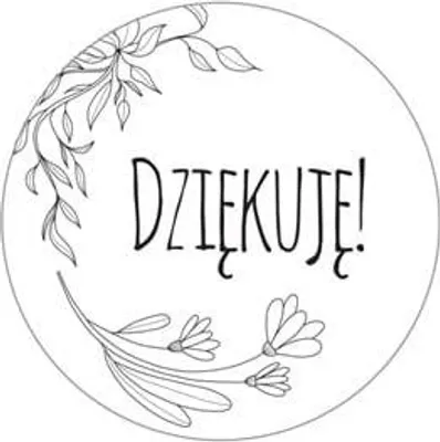 Produktbild von Runde Aufkleber, weiß, Durchmesser 35 mm, „Danke“ – 200 Stück