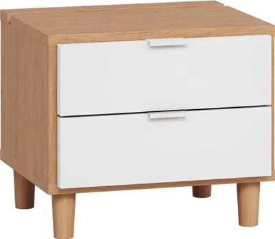 Produktbild von Nachtkommode Arbolita 20, Farbe: Eiche / Weiß - Abmessungen: 40 x 45 x 40 cm (H x B x T)