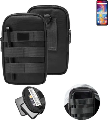 Produktbild von K-S-Trade Holster Gürtel Tasche kompatibel mit UMIDIGI A13 Pro Handy Tasche Schutz Hülle dunkel-grau viele Fächer, 1x