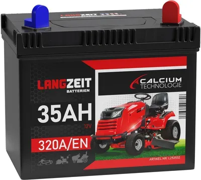 Produktbild von Langzeit Rasentraktor Batterie 12V 35Ah Aufsitzmäher Rasenmäher Plus Pol RECHTS statt 30Ah 24Ah 26Ah 32Ah
