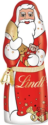 A Lindt Santa Claus chocolate figure.