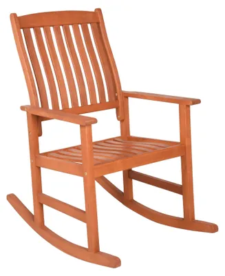 Produktbild von Outdoor-Schaukelstuhl CEDRIC Natur Eukalyptus | Gartenstuhl Relaxsessel Garten Balkon Outdoor