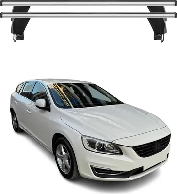 Image de Menabo Barres de toit Transversales pour Volvo V60 2013-2018 Alu Gris ABE 2x