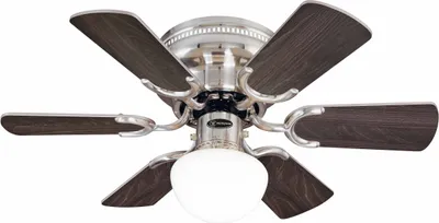 Produktbild von Deckenventilator Petite Nickel 76 cm mit Beleuchtung und Zugketten
