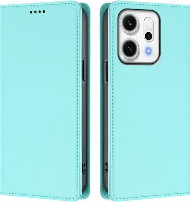 Immagine prodotto di Custodia in pelle per Oppo Reno14 / Reno14 F 5G, custodia a libro magnetica in Finto cuoio con supporto, verde menta