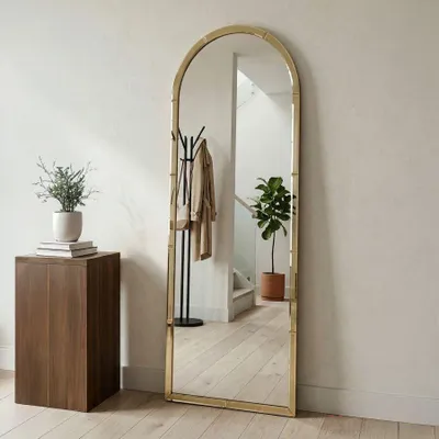 Obrázok produktu pre Nástenné zrkadlo s rámom zo zlatého skla 55x2x150 cm