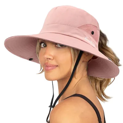 Image de Chapeau de soleil femme - Chapeau de plage - Pliable - Bord large - Protection UV - Mesh