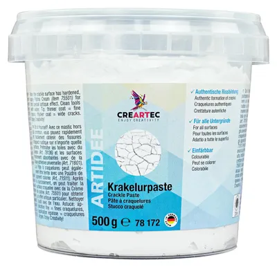 Produktbild von CREARTEC Krakelurpaste Weiß - Spachtelmasse  für authentische Rissbildung - Inhalt 500g - 78172