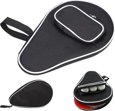 Immagine prodotto di Coprimazza e borsa per tennis da tavolo - accessori doppi per 2 mazze e 3 palline nero 29 x 21 x 28 cm