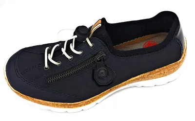Imagen del producto de Zapatos deportivos de mujer Rieker, modelo bajo, tipo zapatilla, color azul, para uso diario