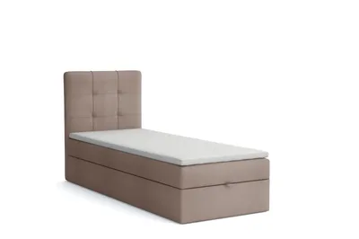 Produktbild von MR GROUP Boxspringbett NAPOLI 70 x 200 cm Kinderbett, Jugendbett, Einzelbetten, Bett mit Stauraum, Polsterbett Matratze Topper H3 Schlafzimmer, beige
