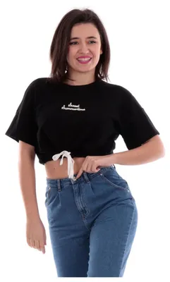 Zdjęcie produktu dla Tylko damska bluzka z krótkim rękawem – Cropped Top L