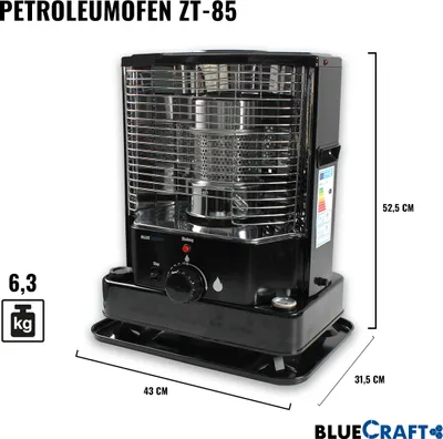 Immagine prodotto di Stufa a petrolio Bluecraft con pompa manuale - Riscaldatore da campeggio a petrolio - Stufa - Stoppino