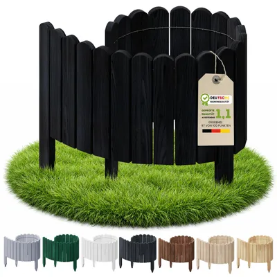 Immagine prodotto di Floranica Bordura per Giardino in legno 40 x 100 cm Nero Bordi Aiuole Bordo Giardino Flessibile Rollborder Recinzione prato
