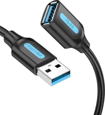 Obrázok produktu pre Vention CBHBF predlžovací kábel, USB 3.0, 1 m, čierny