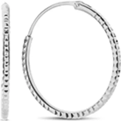 Produktbild von New Bling 9NB-0983 Zilveren Oorringen - Dames - 10 mm Doorsnee - 1,2 mm Dikte - Rhodium - Zilver