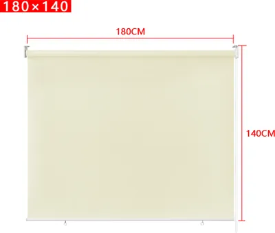 Obrázok produktu pre XMTECH Vonkajšia roleta Vertikálna markíza Balkónová roleta Vonkajšia roleta Ochrana pred slnkom Tepelná funkcia Béžová, 180x140cm
