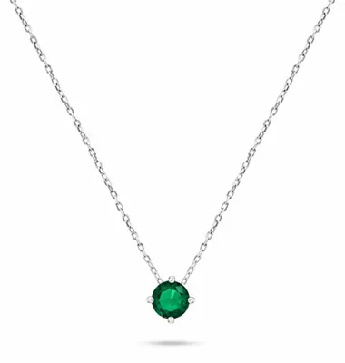 Immagine prodotto di Collana minimalista in argento con grande zircone NCL73WG