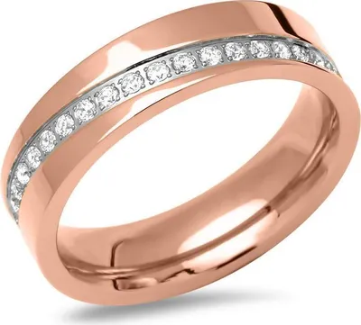 Produktbild von Rosévergoldeter Unique Edelstahlring mit Zirkonia R9226cz