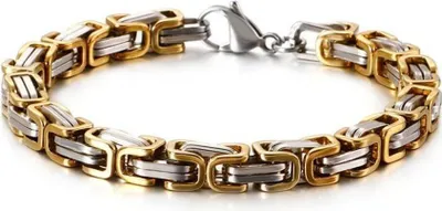 Produktbild von Elegantes Herrenarmband AL-38777 in Gold/Silber KP38777