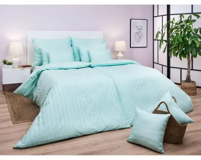 Immagine prodotto di Dadka Set lenzuola in raso a righe verdi da 2,5 cm, 140x200 cm e 70x90 cm