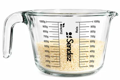 Produktbild von Messbecher 1L mit Henkel aus Borosikatglass Messkanne Dosierhilfe Literbecher Küchenhelfer Messbehälter