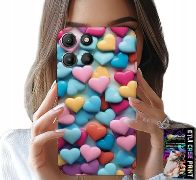 Obrázok produktu pre Puzdro pre Motorola Edge 60 5G - farebné srdiečka s možnosťou personalizácie