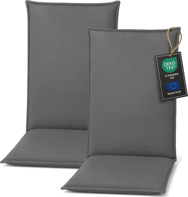 Zdjęcie produktu dla Pillows24 Poduszka na krzesła ogrodowe -120x50x8 cm / Ciemnoszary - Poduszka, siedzisko na krzesło, poduszka na siedzisko do mebli ogrodowych, krzesła ogrodowe