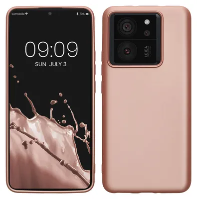 Produktbild von kwmobile Handyhülle für Xiaomi 13T / 13T Pro Hülle - Silikon Case metallisch schimmernd - Schutzhülle Cover - Metallic Rosegold