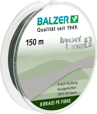 Produktbild von Balzer Angelschnur Iron Line 8 (grün, 150 m) Ø mm: 0,12