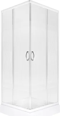 Obrázek produktu pro Kerra | Sprchový kout Xenia Sq Wh - 90X90X200 cm - Průhledné sklo - Moderní design - Prostorově úsporné dveře