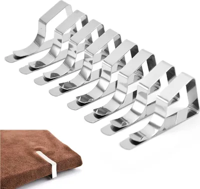 Immagine prodotto di Fermatoie per tovaglie - acciaio inox - 8 pezzi
