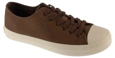 Produktbild von Big Star Damen Plateau Canvas Sneaker in Braun mit schützender Gummizehenkappe
