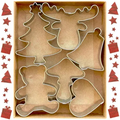Produktbild von EkoForemki Weihnachts-Ausstecher Lebkuchenformen 6 Stück Set