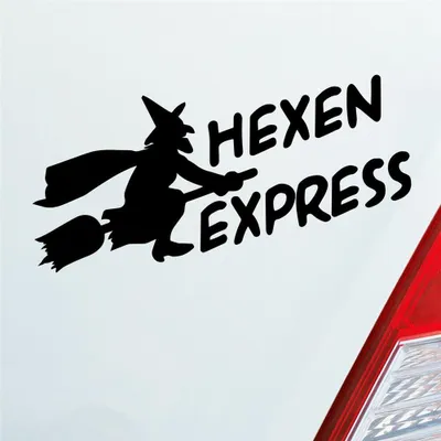 Produktbild von Auto Aufkleber Hexen Express Witch Besen Magic 15x7 cm Schwarz Matt Sticker Heckscheibenaufkleber