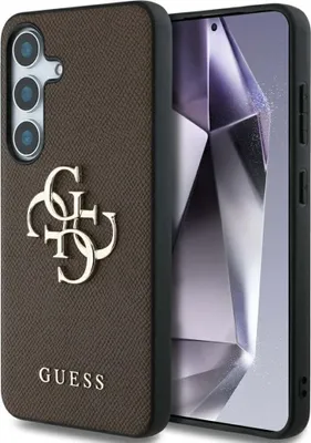 Obrázok produktu pre Guess Hardcase 4G Grained Big and Classic Logo (GUHCS25MPGT4MBW) kryt pre Samsung Galaxy S25 Plus – Hnedý