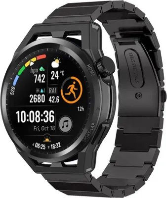 Produktbild von Strap-it Huawei Watch GT Metallarmband (Schwarz)