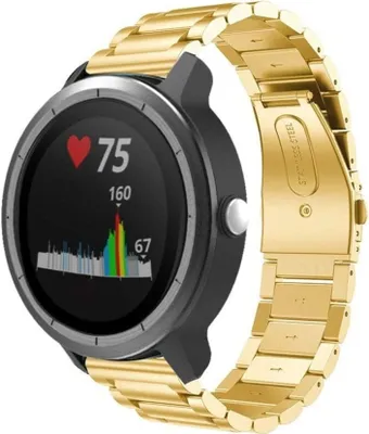 Produktbild von Strap-it Garmin Vivoactive 3 Gliederarmband (Gold)