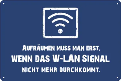 Produktbild von Blech-Schild - W-Lan Signal - Blechschild 30x20 cm