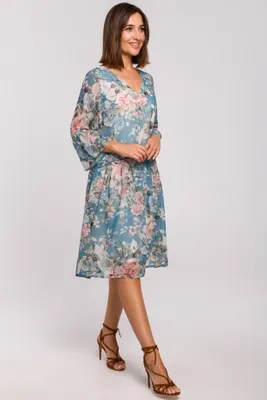 Produktbild von Stylove Geblümtes Kleid für Frauen Iseulon S214 hellblau M