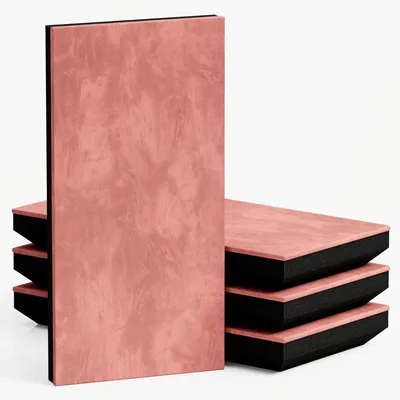 Imagen del producto de Juego de 10 paneles acústicos de terciopelo CINEMATIC-mini, 50x25x5 cm, rosa