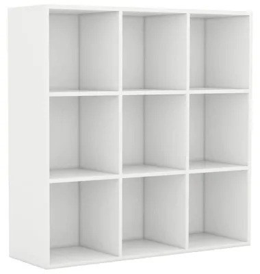 Zdjęcie produktu dla Półka na książki, szafka, wymiary: 98 x 30 x 98 cm, płyta wiórowa, kolor biały, 9 przegródek