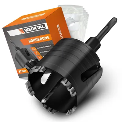 Produktbild von WERKTAL - Bohrkrone 82mm SDS Plus [5 XXL Karbid Zähne]