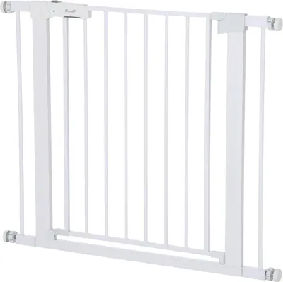 Produktbild von Fortuna Lai Türgitter, Montage ohne Bohren, verstellbare Breite 75-96 cm, einhändiges Öffnen, Metall, Weiß, Auto-Close Baby Schutzgitter