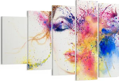 Produktbild von Bild auf Leinwand - Leinwandbild - Frau Abstraktion - 150x100cm - Wand Bild - Wanddeko - Leinwanddruck - Bilder - Kunstdruck - Wanddekoration - Leinwand bilder - Wandkunst - EG150x100-3849