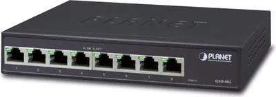 Produktbild von PLANET GSD-805, Unmanaged, Gigabit Ethernet (10/100/1000), Vollduplex, Rack-Einbau, Wandmontage