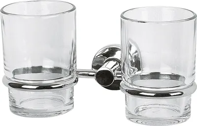 Produktbild von Spirella Zahnputzbecher Doppelhalter "Atlantic" aus Glas zum Kleben oder Bohren