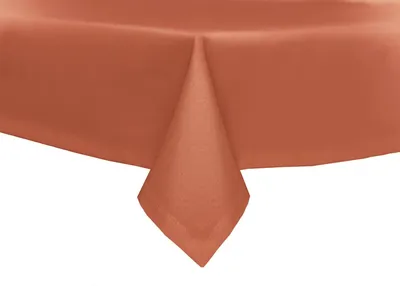 Produktbild von Tischdecke mit Lotuseffekt Leinenoptik wasserabweißend abwaschbar oval 135 x 180 cm - Terrakotta