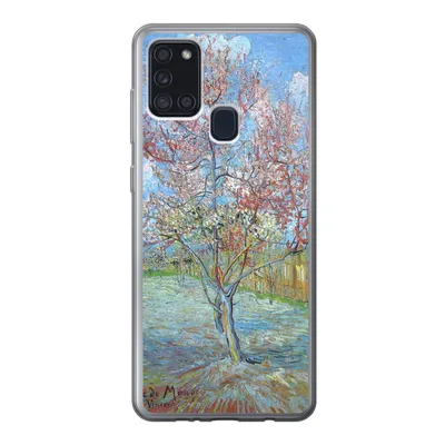 Produktbild von MuchoWow® Handyhülle Schutzhülle Hülle für Samsung Galaxy A21s Der rosa Pfirsichbaum - Vincent van Gogh Silikon Softcase Handy Hülle - Hartschale