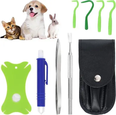 Produktbild von Famanu Zeckenentferner 8-in-1 Set mit Etui - für Hunde und Katzen